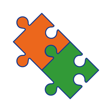jigsaw puzzle icon over white background. colorful design. vector illustrationのイラスト素材