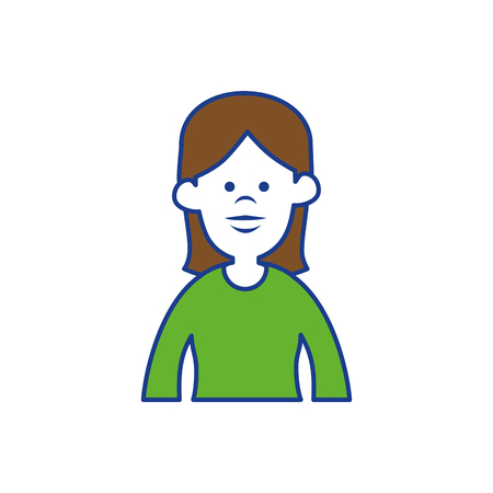 cartoon woman icon over white background. vector illustrationのイラスト素材