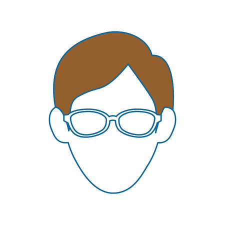 man with glassses, avatar icon over white background. colorful design. vector illustrationのイラスト素材