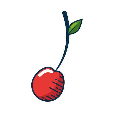 cherry fruit icon over white background. colorful design. vector illustrationのイラスト素材