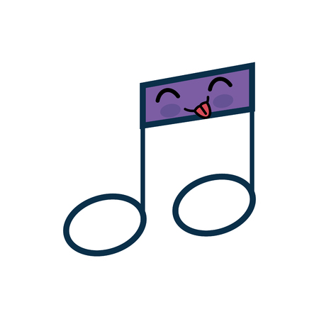 Kawaii musical note icon over white background. vector illustrationのイラスト素材