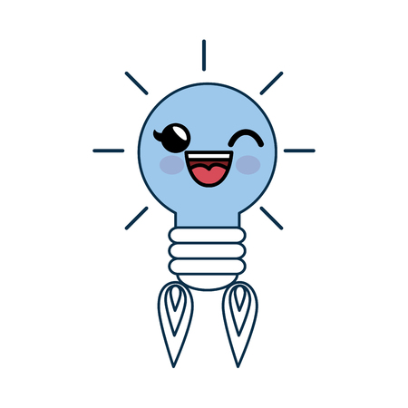 bulb rocket icon over white background. vector illustrationのイラスト素材