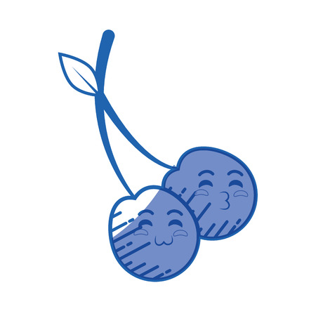 cherry fruit icon over white background. vector illustrationのイラスト素材