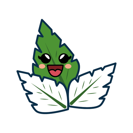 leaves icon over white background. vector illustrationのイラスト素材