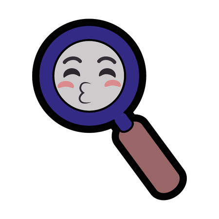 magnifying glass icon over white background. colorful design. vector illustrationのイラスト素材