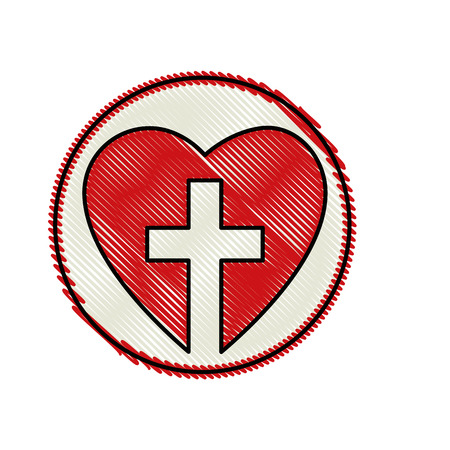 Christian cross symbol icon vector illustration graphic designのイラスト素材