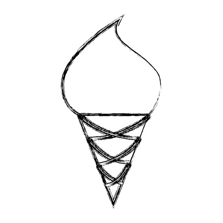 yummy ice cream cone vector illustration graphic designのイラスト素材