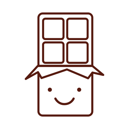 cute chocolate bar modern minimal flat design vector illustrationのイラスト素材