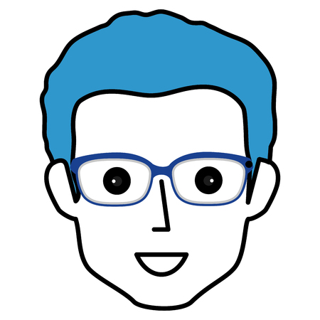 young man head avatar vector illustration designのイラスト素材