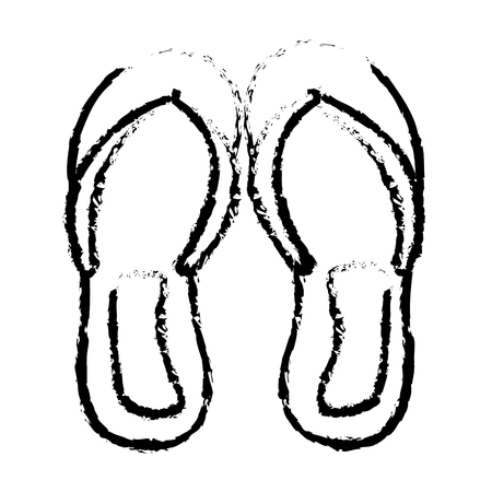 flip flops isolated icon vector illustration designのイラスト素材