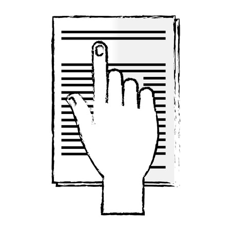hand human with contract vector illustration designのイラスト素材