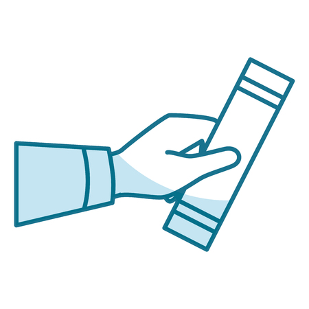 hand human with graduation certificated isolated icon vector illustration designのイラスト素材