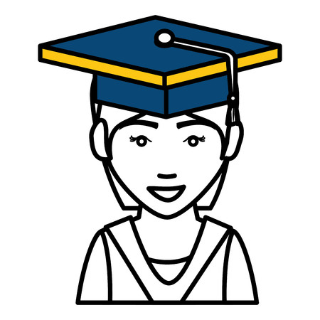 student graduated isolated icon vector illustration designのイラスト素材
