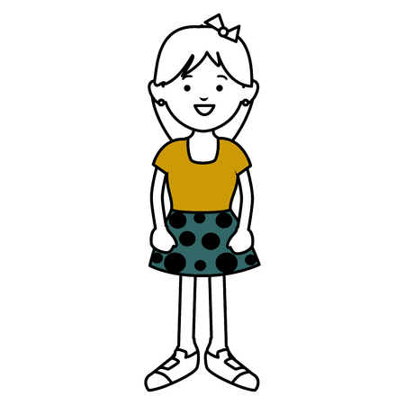 beautiful and young woman character vector illustration designのイラスト素材