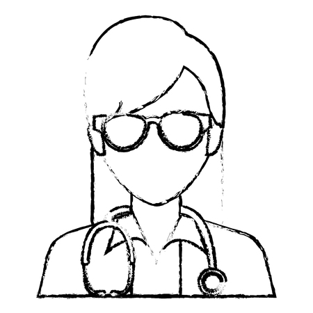 female doctor avatar character vector illustration designのイラスト素材