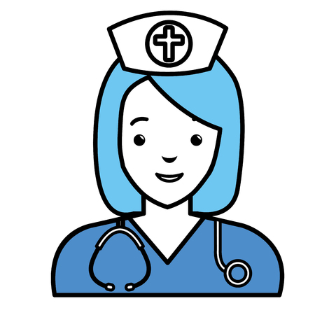 woman nurse avatar character vector illustration designのイラスト素材
