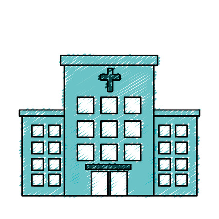hospital building isolated icon vector illustration designのイラスト素材