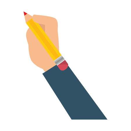 hand human with pencil isolated icon vector illustration designのイラスト素材