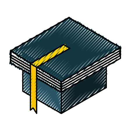 graduation hat with book vector illustration designのイラスト素材