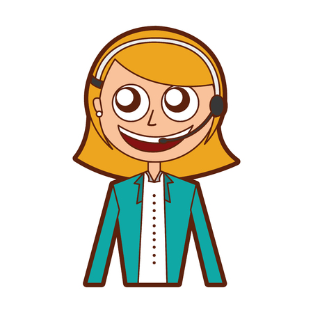 call center female agent vector illustration designのイラスト素材