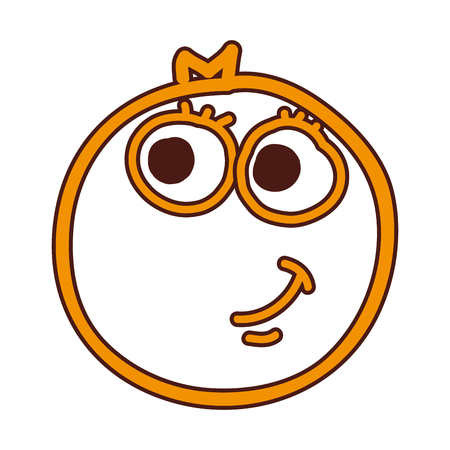 orange fruit kawaii character vector illustration designのイラスト素材