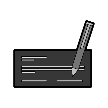 check bank with pen icon vector illustration designのイラスト素材