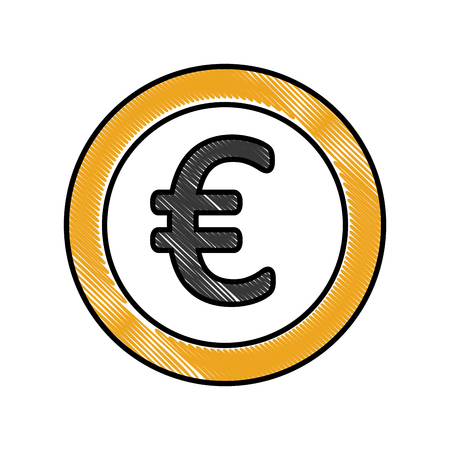 coin money euro icon vector illustration designのイラスト素材