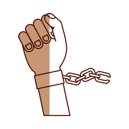 hand human with chains vector illustration designのイラスト素材