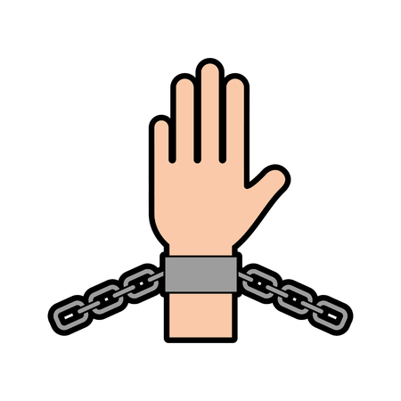hand human with chains vector illustration designのイラスト素材
