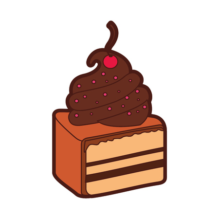 yummy sweet cake slide piece vector illustration graphic designのイラスト素材