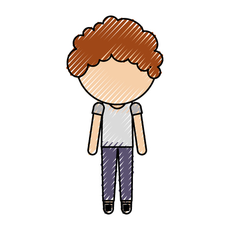 stylish avatar cartoon boy vector illustration graphic designのイラスト素材