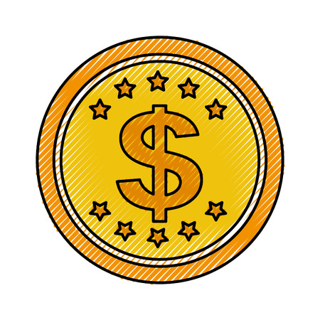 coin money dollar icon vector illustration designのイラスト素材