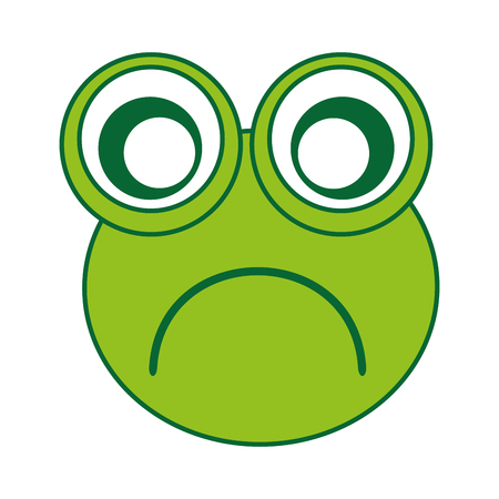 comic sad frog character icon vector illustration designのイラスト素材