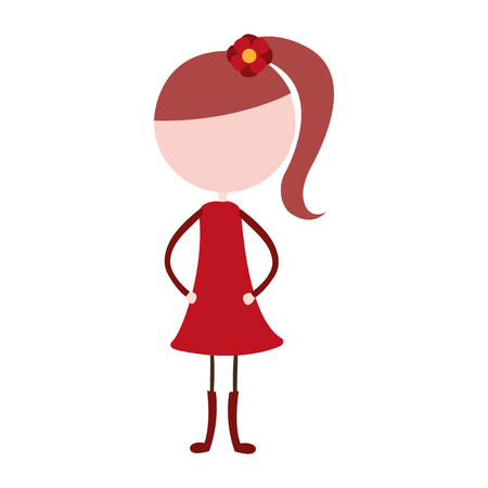 young girl avatar character vector illustration designのイラスト素材