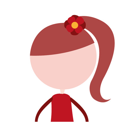 young girl avatar character vector illustration designのイラスト素材