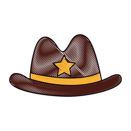 sheriff hat isolated icon vector illustration designのイラスト素材