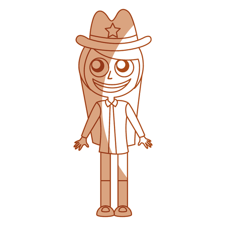 female sheriff avatar character vector illustration designのイラスト素材