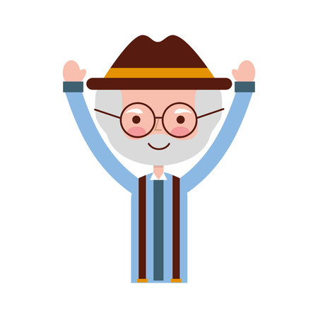 cute grandfather avatar character vector illustration designのイラスト素材
