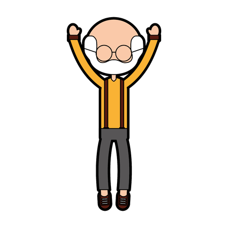 cute grandfather avatar character vector illustration designのイラスト素材