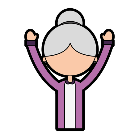 cute grandmother avatar character vector illustration designのイラスト素材