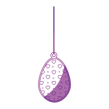 easter hanging egg icon over white background. vector illustrationのイラスト素材