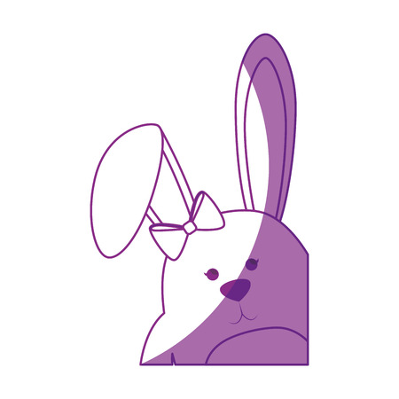 cute easter bunny icon over white background.  vector illustrationのイラスト素材