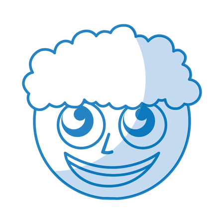 Curly haired boy character vector illustration designのイラスト素材