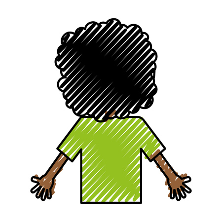back black child character vector illustration designのイラスト素材