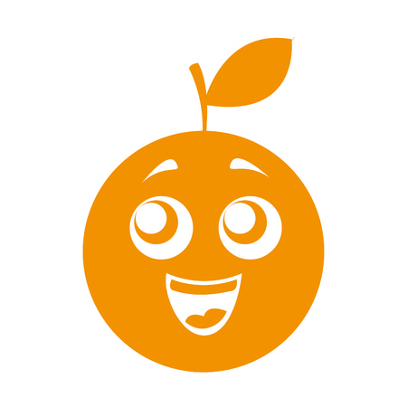 orange happy kawaii character vector illustration designのイラスト素材