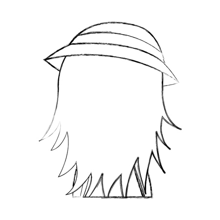 back cute little girl character vector illustration designのイラスト素材