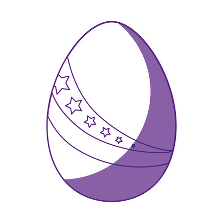 striped easter egg icon over white background. vector illustrationのイラスト素材