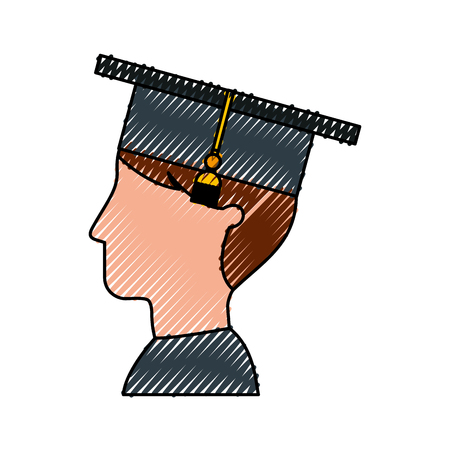 student graduated isolated icon vector illustration designのイラスト素材