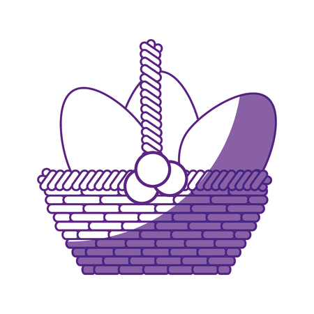 A basket with Easter egg icon over white background. vector illustration.のイラスト素材