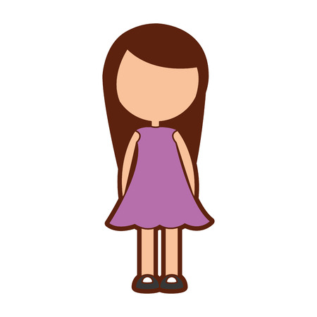 cute little girl character vector illustration designのイラスト素材